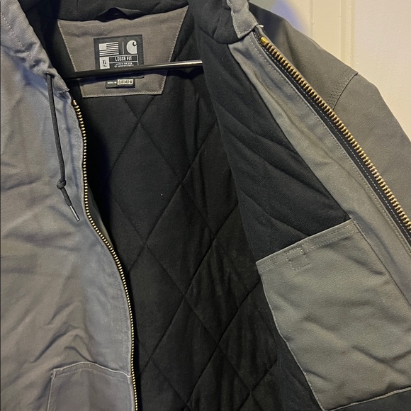 CARHARTT LK NW GRAVEL FLANNEL LINED HOODED LOOSE FIT DUCK COAT Men XL TALL/LONG - Picture 11 of 16